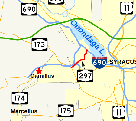 Map of the southwestern part of Greater Syracuse NY