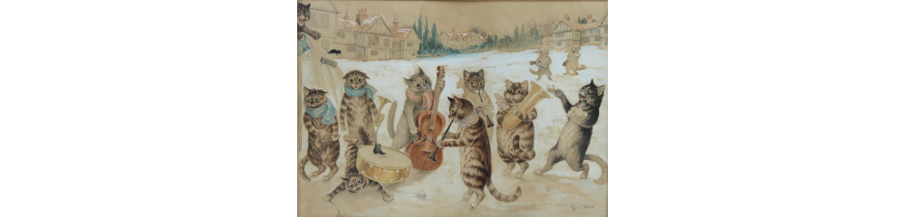 Image credits: [*Carol Singing*](https://commons.wikimedia.org/w/index.php?curid=93412617) by Louis William Wain License: Public Domain