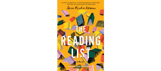 Front cover for *The Reading List* showing several books in different orientations as if flying through the air
