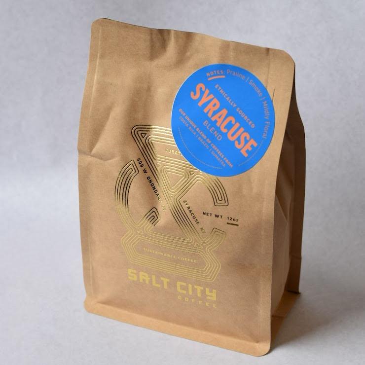 A bag of coffee from Salt City Coffee in Syracuse